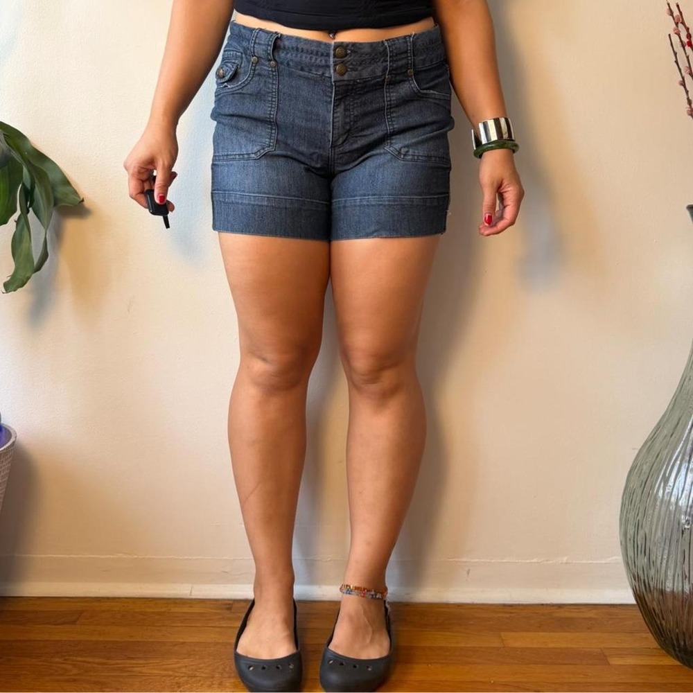One Song Dark Wash Trouser Style Denim Shorts Y2K Indie Sleaze Size 12